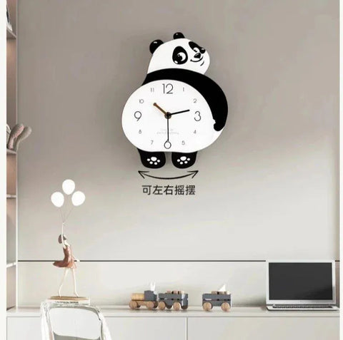Panda Shape Wall Clock – Perfect For Kids' Rooms, Living Rooms, And Gifts (With Light)